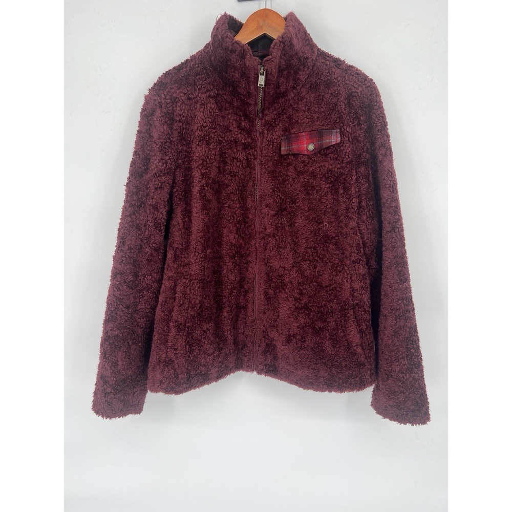 Pendleton Jacket Women Size XL Sherpa Teddy‎ Fleece Fuzzy Full Zip